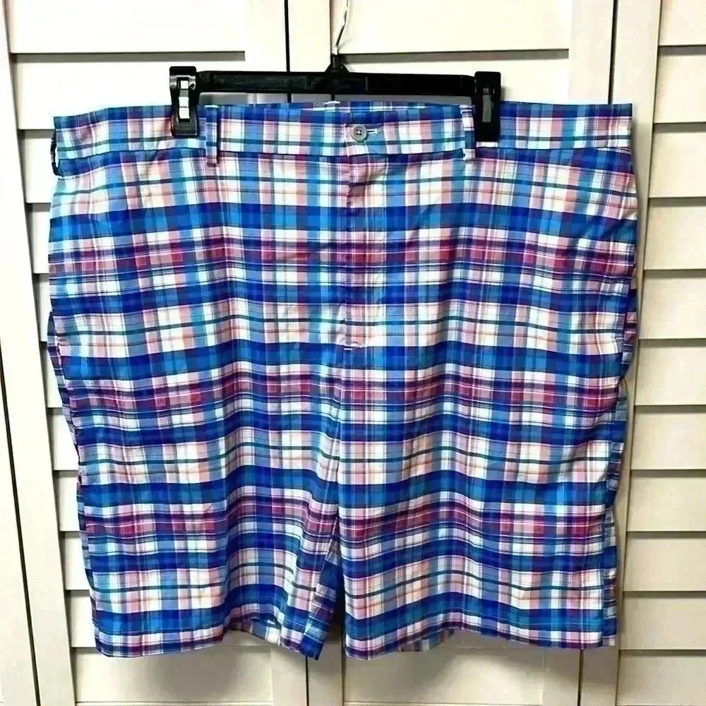 Jack Nicklaus Plaid Golf Shorts Size 42 Olympian Blue